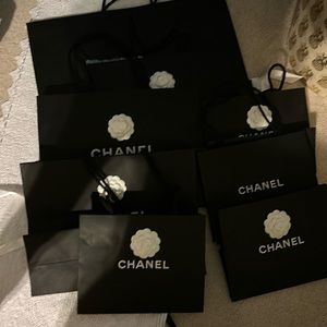 Chanel shopping bags various sizes with camellia—8